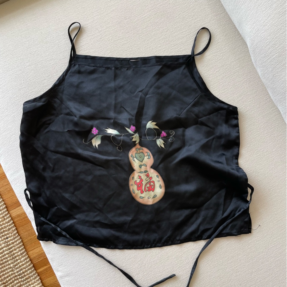 Vintage High Neck Silk Top